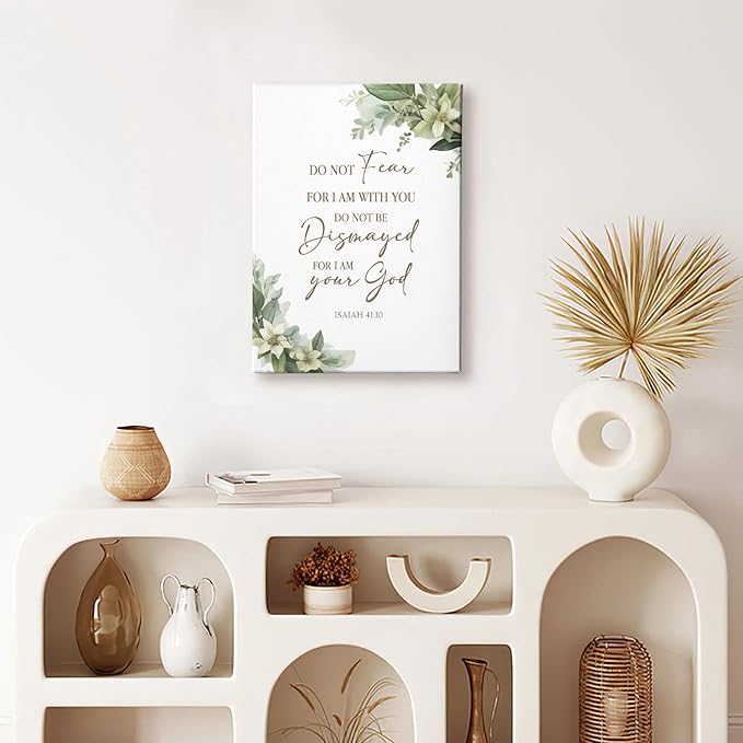 HIWX Christian Botanical Floral Wall Decor, Isaiah 41:10 Bible Verses Botanical - Image 2