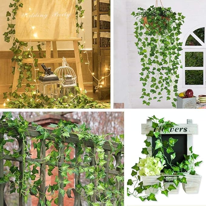 CQURE 36 Pack 252Ft Artificial Ivy Garland, 1.5-1.8 Inch Diameter, 7 FT Long - Image 9