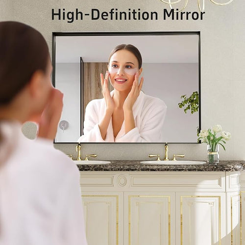 40x30 Inch Black Bathroom Mirrors - Image 2