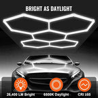 5-Hexagon LED Garage Light, 240W 24800LM Honeycomb Ceiling Light - Image 2
