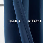 IGEMAEVE Navy Blue Blackout Curtains 96 Inch Length 2 Panels Set, Grommet - Image 4