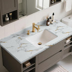 practicalWs Glossy Marble Wallpaper Peel and Stick White/Gold Granite Contact - Image 5
