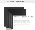 MCS 28x34 Large Wall Mirror, Brushed Black Frame & Beveled Detail Mirror - Image 6