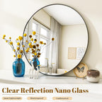 VooBang Black Round Mirror, Small 16" Circle Mirror, Round Wall Mirror - Image 3