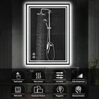 24“ x 36” LED Mirror for Bathroom Front and Backlit Anti-Fog Dimmable 3 Colors - Image 2