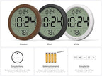 Digital Wall Clock with Date, Indoor Temperature, Battery-Operated Digital Clock - Image 5