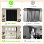 AJAZZ Blackout Accordion Door Curtain 98"x84" Black - Image 2