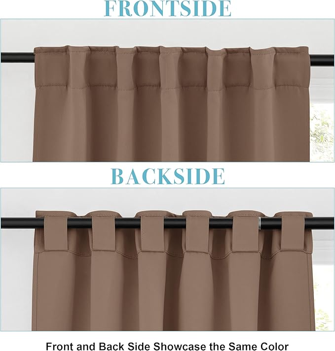 RYB HOME Blackout Curtains for Kitchen, Thermal Insulated Window Curtains and - Image 3