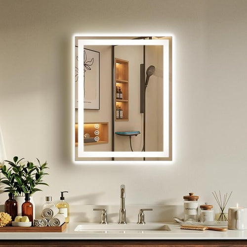 24X30 LED Bathroom Mirror with Lights, Backlit + Front Lit, Lighted Bathroom by Rpoesx