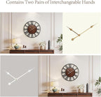 Vantic 24 Inch Large Wall Clock, Roman Numeral Wood Oversized Wall Clocks - Image 4