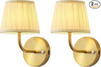 PUSU LED Cordless Gold H9.6 inch Small Wall Sconces Set of 2, Rechargeable by PUSU