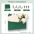 Wall Mount Green Faux Leather PU Leather Mail Holder Letter Holder Stylish Wall - Image 2