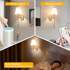 Vimhou Peel and Stick Wall Sconces, Stick On Wall Sconce Set of 2, Battery - Image 8