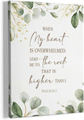 HIWX Christian Bible Verses Wall Decor, When My Heart Is Overwhelmed Religious by HIWX