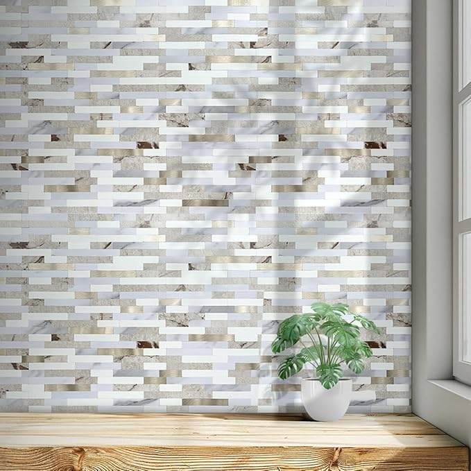 AULIGET 2 Sheets Faux Stone Peel and Stick Backsplash - Image 7