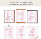 LARTSFRO Coquette Pink Bow Jesus Wall Art Decor Posters, Light Pink Bow - Image 4