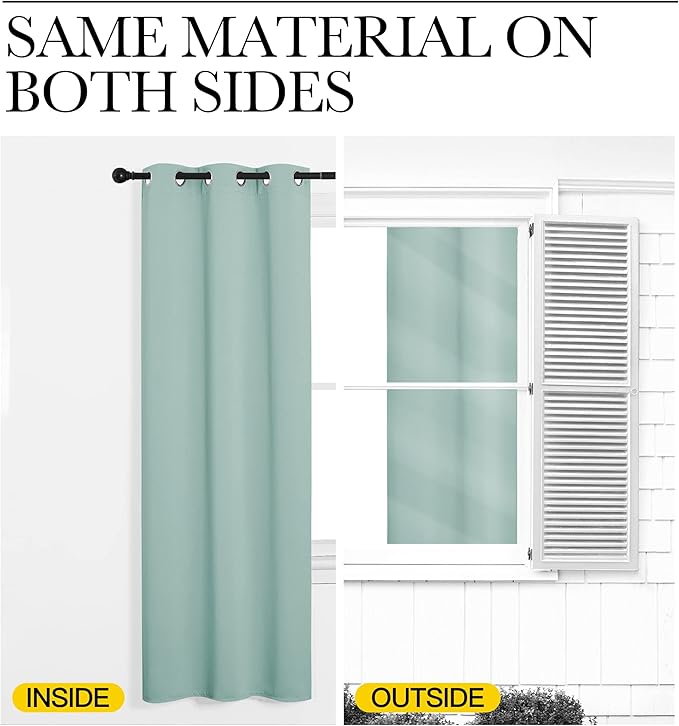 NICETOWN Aqua Blue Room Darkening Curtains - Image 6