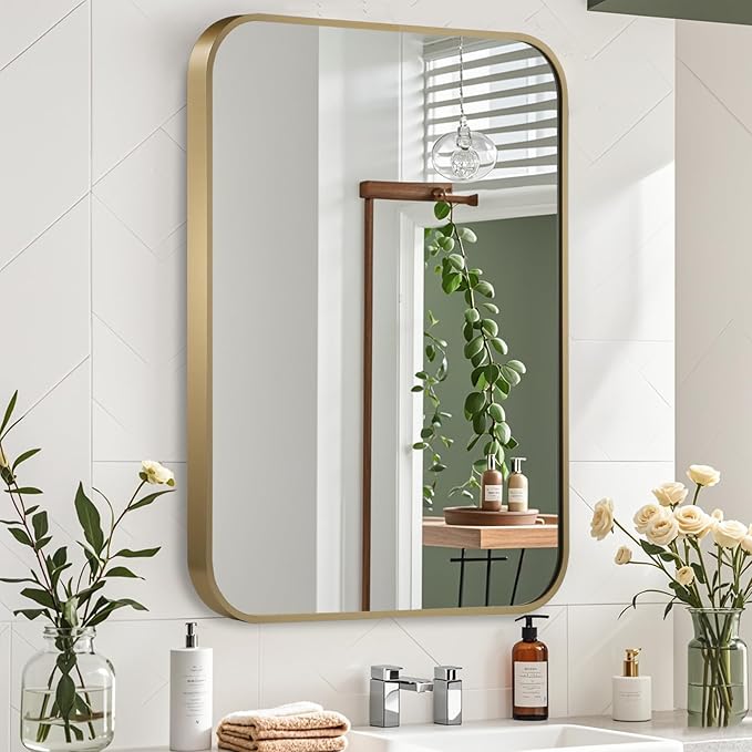 Gold Mirror, 24x32 Inch Framed Rectangle Mirror - Image 7