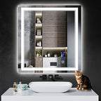 32"x30" LED Bathroom Mirror by INFINIGLASS