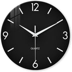 XFM Black Wall Clock 12 Inch Silent Non-Ticking Wall Clocks Battery Operated by XFMWallClock