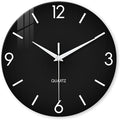 XFM Black Simple Wall Clock14 Inch Kitchen Wall Clocks Battery Operated by XFMWallClock
