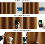 MIULEE Golden Brown Back Tab Blackout Curtains 102 Inch Long 2 Panels Set - Image 5