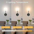 Black Gold Battery Operated Wall Sconces Set of 2, Rechargeable Wireless Wall - Image 4