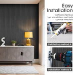 WPC Slat Wall Panels 16 Pack 48" x 6", Waterproof Fluted Wall Paneling - Image 3