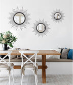 Large Sunburst Wall Mirror Boho Home Decor Round Wall Art Mirror Modern Metal - Image 6