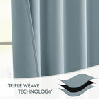 MIULEE Slate Blue Back Tab Blackout Curtains 84 Inch Length 2 Panels Set - Image 7