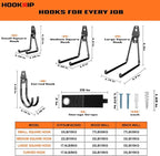 Pack 13 Garage Hooks Heavy Duty | Multi-Sized Wall-Mounted Tool Hangers - Image 2