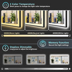 84x32 Black Framed LED Bathroom Mirror - Image 5