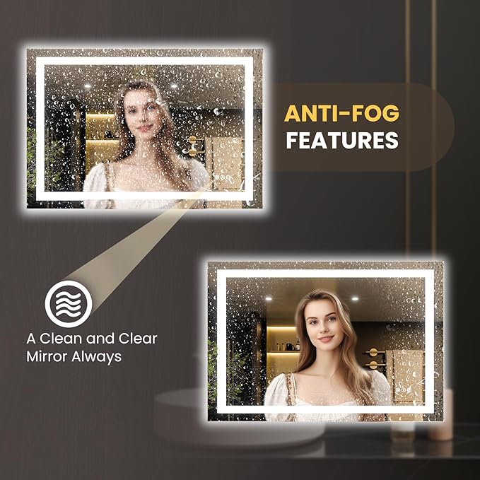 LOAAO 50"x34" LED Bathroom Mirror - Image 4