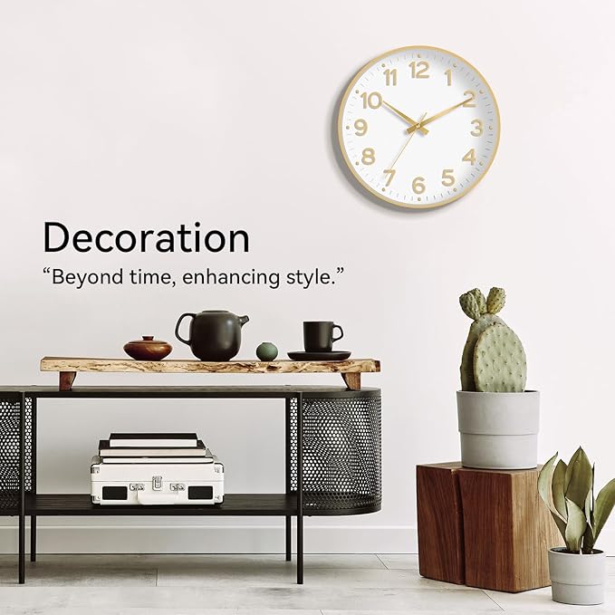 Roymnie Wall Clock, Silent Wall Clocks Battery Operated 8 Inch-Modern Non - Image 6