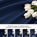 MIULEE Navy Blue Back Tab Blackout Curtain 96 Inch Long 2 Panels Set - Image 8
