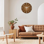 XFM Modern Wall Clock for Living Room Decor 24 Inch Large Brown Analog Wall - Image 2