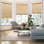 SEEYE Cordless Bamboo Roman Shades, Roll Up Blind Privacy Shade - Image 6