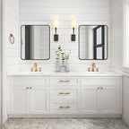 Black Metal Framed Bathroom Mirror - Image 3