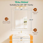 TokeShimi 24x36 Beveled Wall Mirror Decorative, Bathroom Vanity Mirrored - Image 8