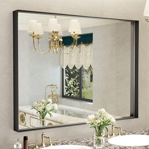 40x30 Inch Black Bathroom Mirrors by Dimelax