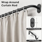 2 Pack Curtain Rods 36-88 Inch, 1 Inch Adjustable Heavy Duty Room Darkening - Image 2