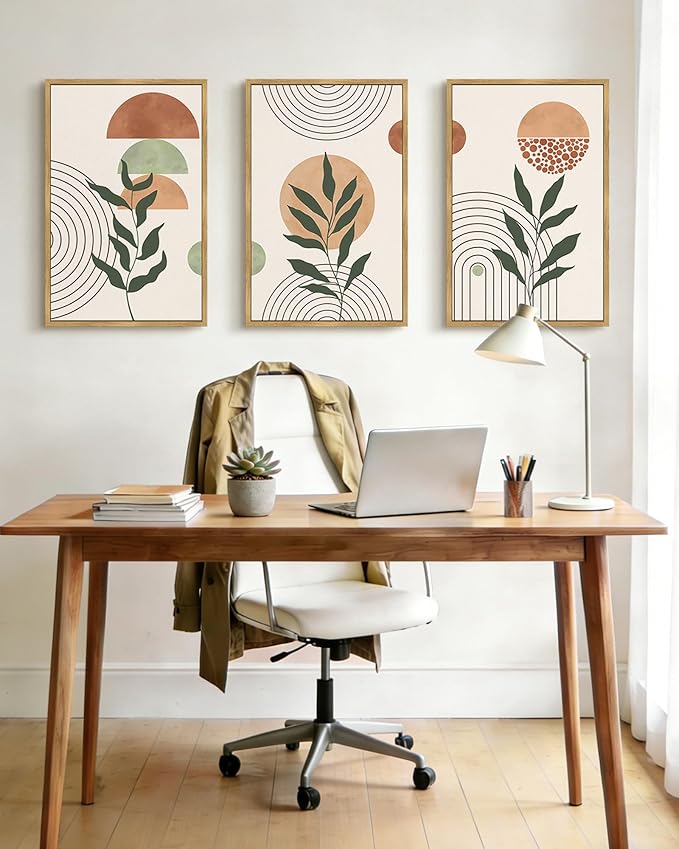 PHOPAGO Boho Wall Art Sage Plant Botanical Bohemain Framed Wall Printing Large - Image 5
