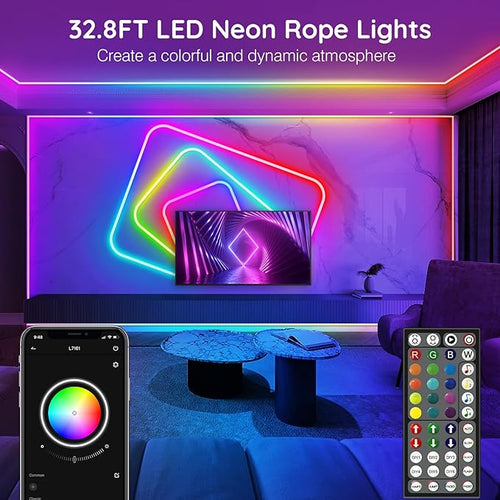 32.8Ft Neon Rope Lights, Flexible Led Rope Lights Control - Image 2