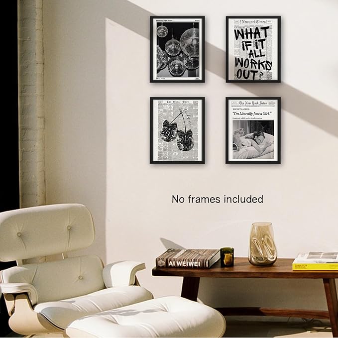 NaZaUK Retro Black And White Newspaper Poster What If It All Works Out Canvas - Image 3