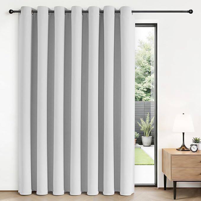 Joydeco Blackout Patio Sliding Door Curtains 90 Inches Long, Grommet Privacy by JOYDECO