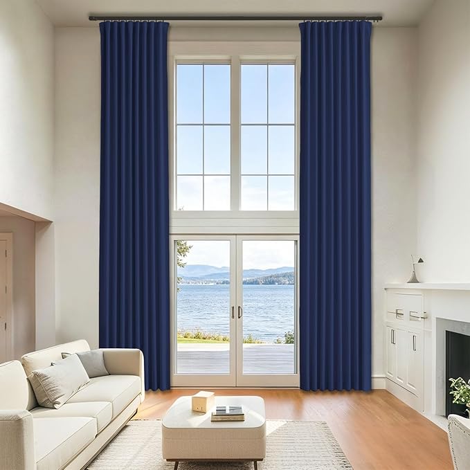 Blackout Large Window Wide Curtains by Grichril