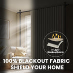 100% Blackout Room Divider Curtains Sets Beige W100 x L96 in, 2 Panels Curtain - Image 5