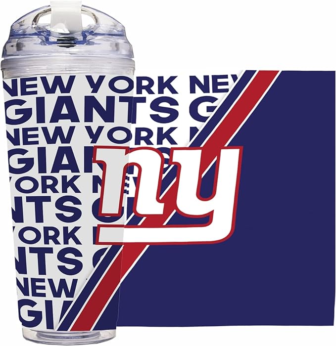 NFL Football 24oz Acrylic Tumbler with Hinged Lid, Officially Licensed Double Wall Tumbler for NFL Fans