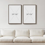 Large Framed Botanical Wall Art Set of 2, Modern Minimalist Floral Canvas Wall - Image 3