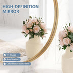 DUMOS 30-Inch Round Wall Mirror, Bathroom Wall Circle Mirror - Image 3
